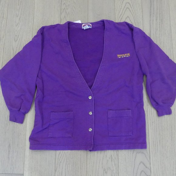 Bermuda Blues Davison's of Bermuda Vintage Purple Large Cardigan Sweater - Picture 1 of 3